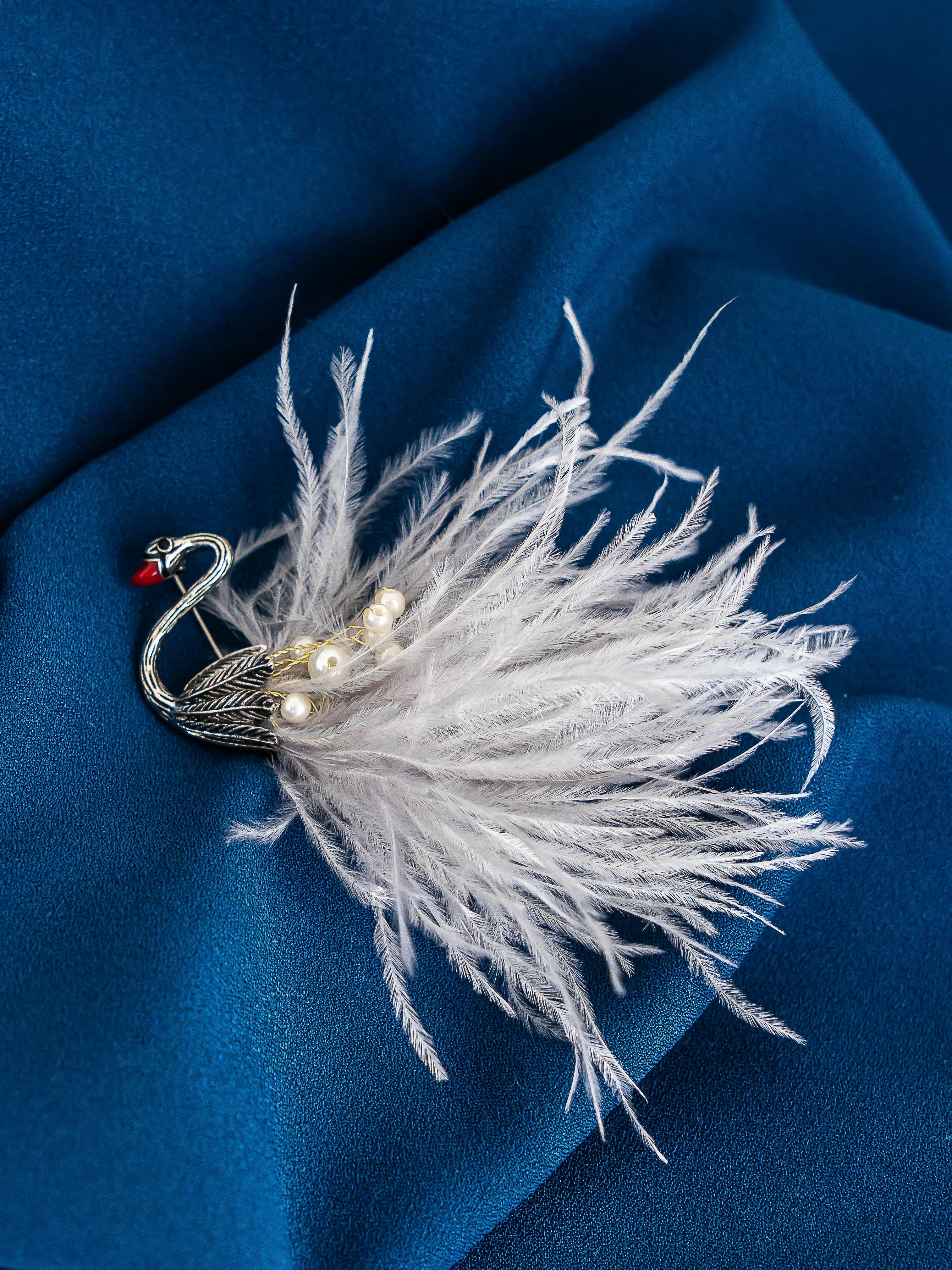 Броши с перьями