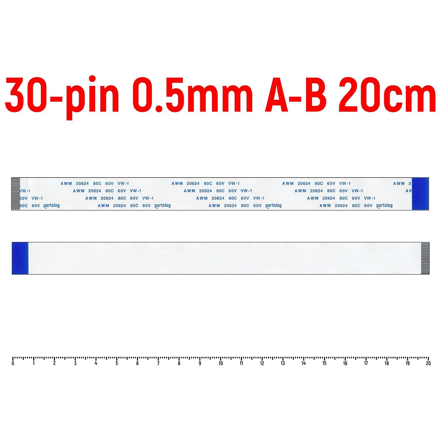 FFCшлейф30-pinШаг0.5mmДлина20cmОбратныйA-BAWM2062480C60VVW-1