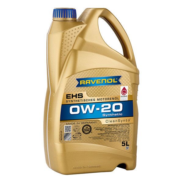 RAVENOL EHS 0W-20 Масло моторное, Синтетическое, 5 л