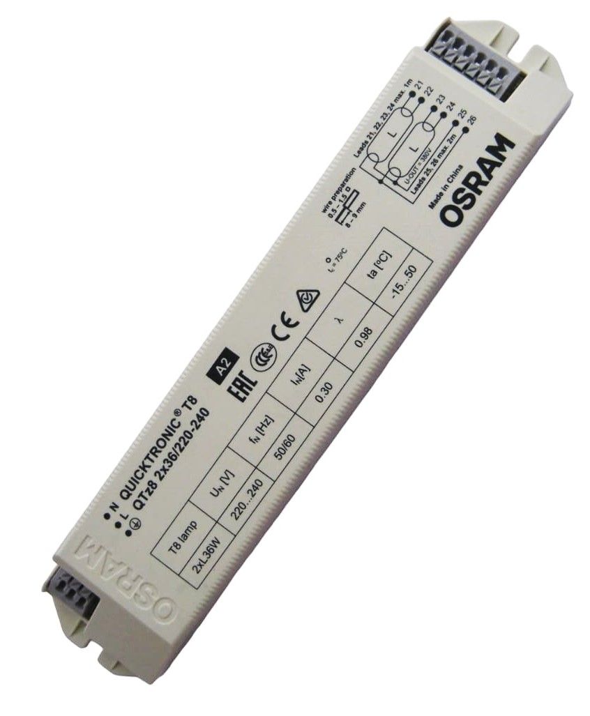 ЭПРА Osram T8 QTz8 2х36 220-240V электронный балласт для 2х люм. ламп по 36 Вт