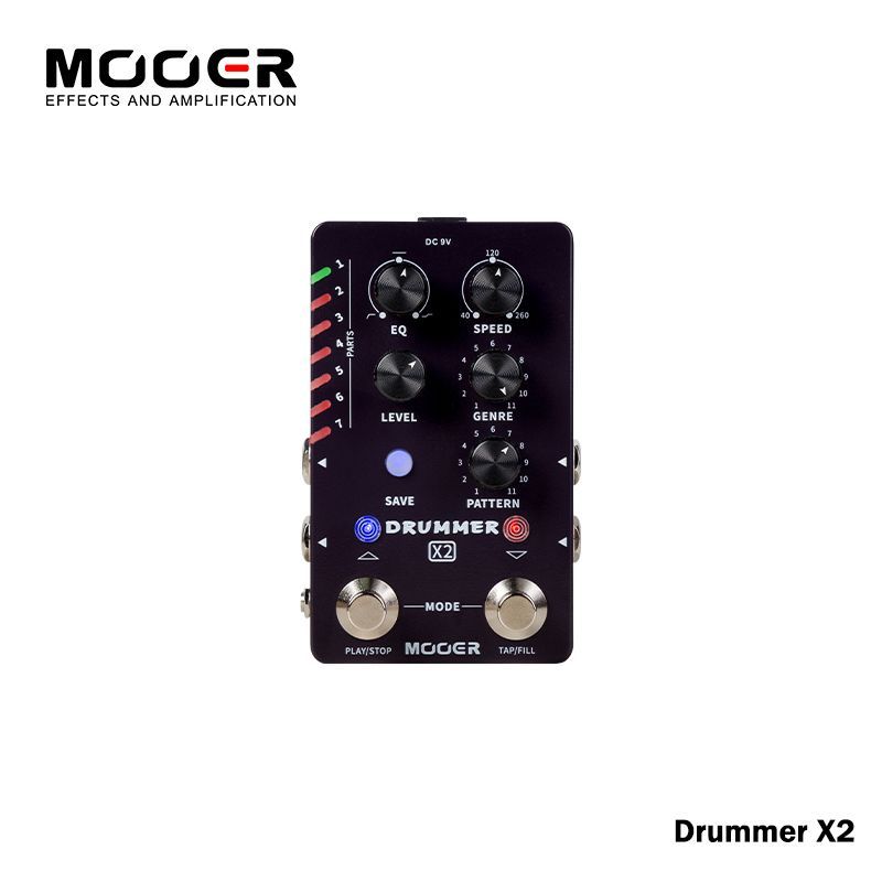 MooerDrummerX2ЭлектрогитарамонолитныйСтереопетлительэффектзадержкиэффекторреверберациидвойнойгвоздь