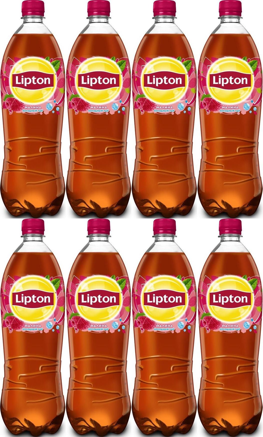 Холодный чай Lipton Малина, комплект: 8 упаковок по 1 л