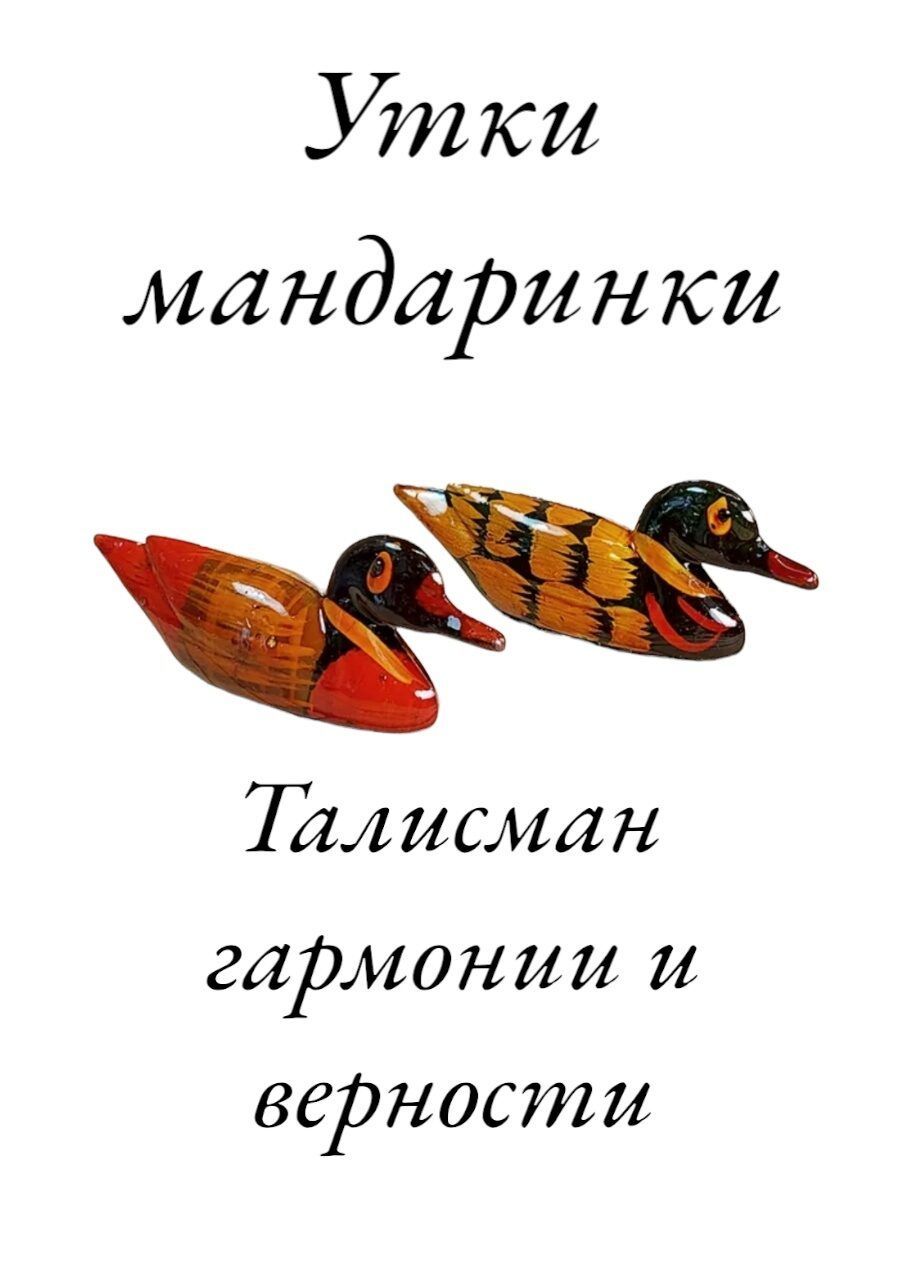 Пара расписных уточек фен шуй для привлечения второй половинки, любви,  отношений; амулет, талисман, оберег, сувенир, подарок 