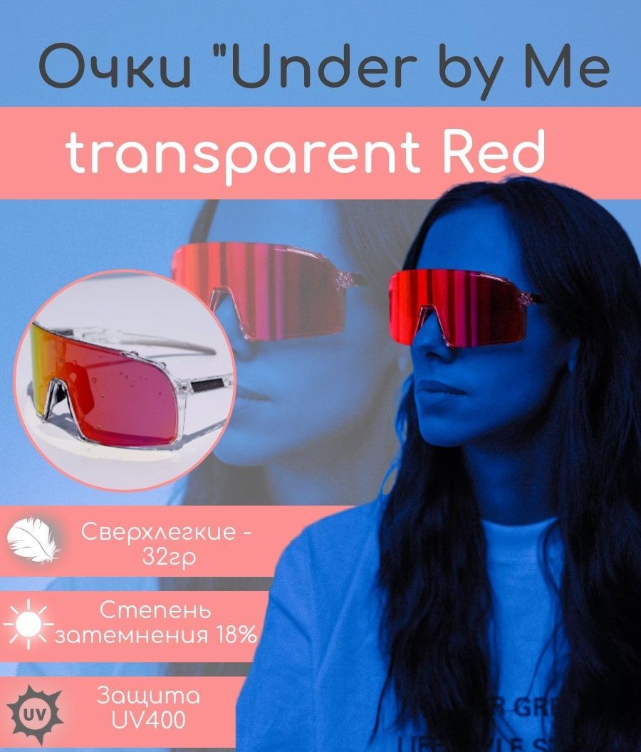 Очки солнцезащитные спортивные Under by Me (transparent) купить по низкой  цене в интернет-магазине OZON (848660437)