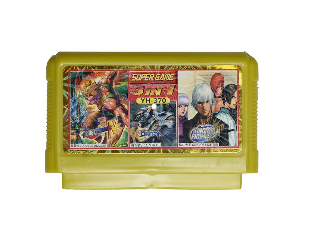 Картридж для Dendy 8 бит сборник 3 игры YH-370 (KING OF FIGHTER/CONTRA III/ DOUBLE DRAGON III)