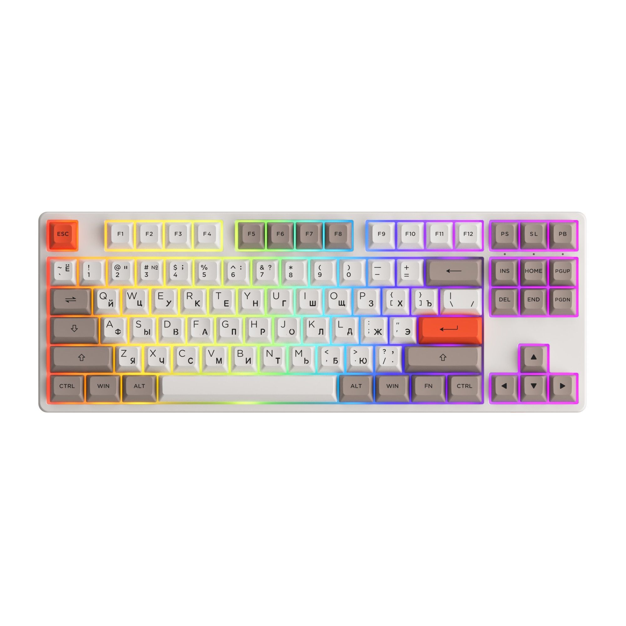 ИгроваяКлавиатураAKKO5087S/SteamEngine/USBCable/RGB/HotSwap/V3CreamYellowSwitch