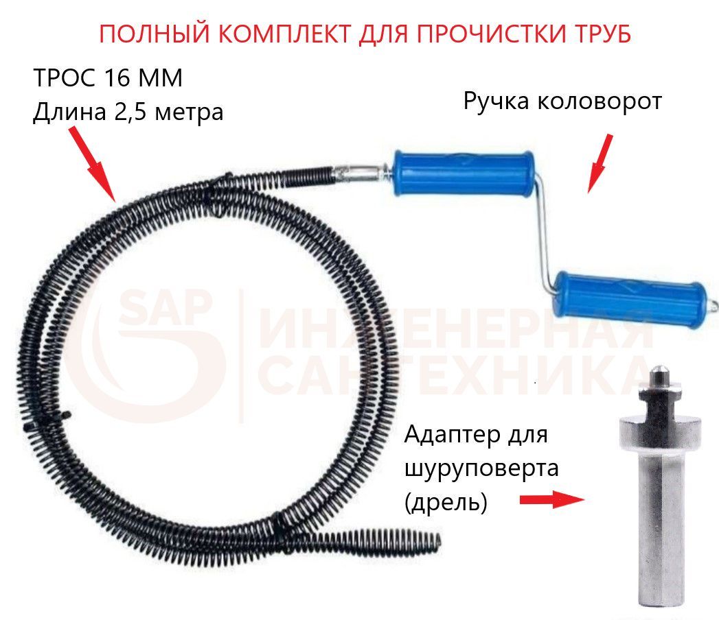 Трос для прочистки туалета