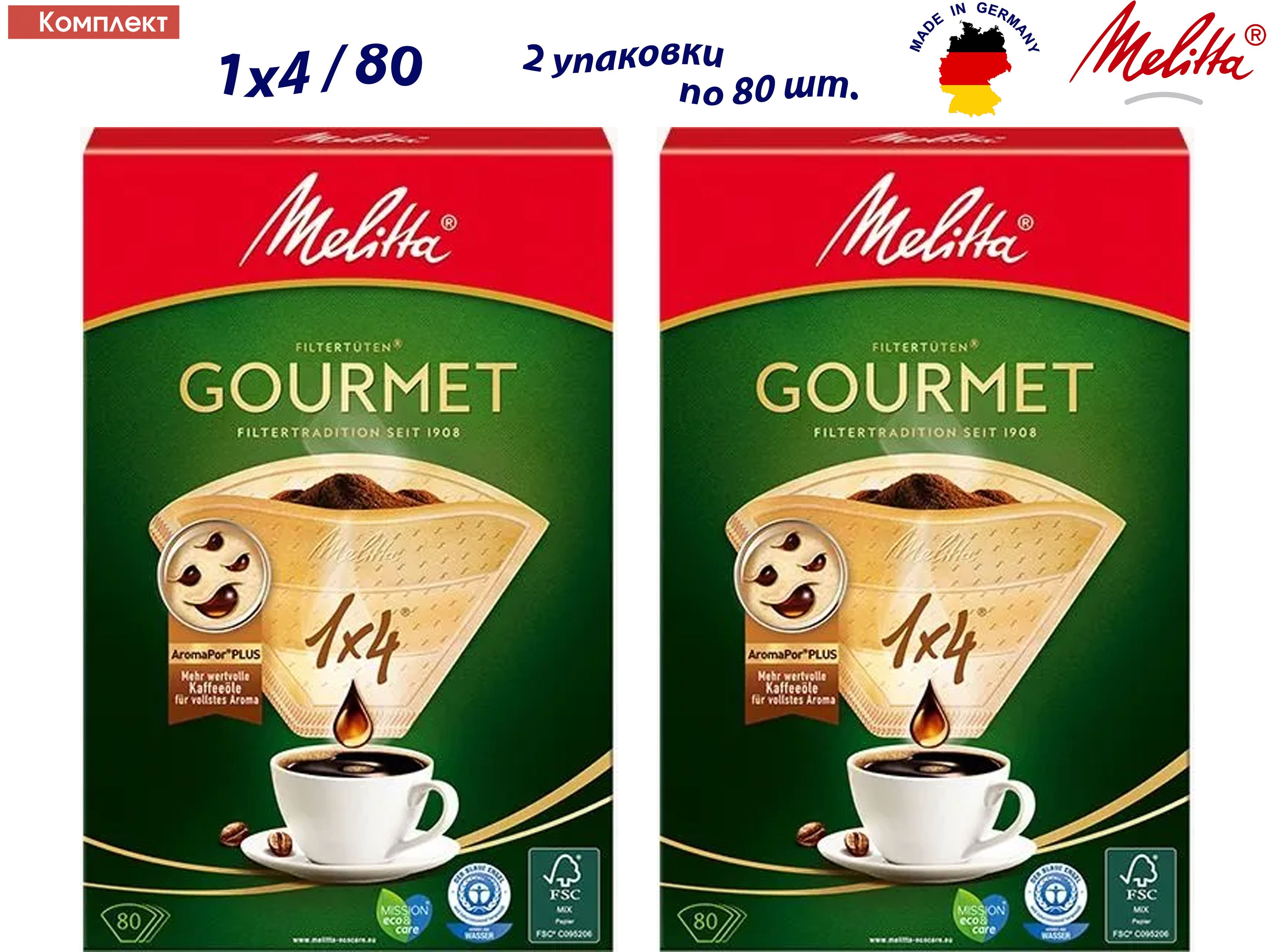 Melitta Фильтр для кофе неотбеленные, 80 шт