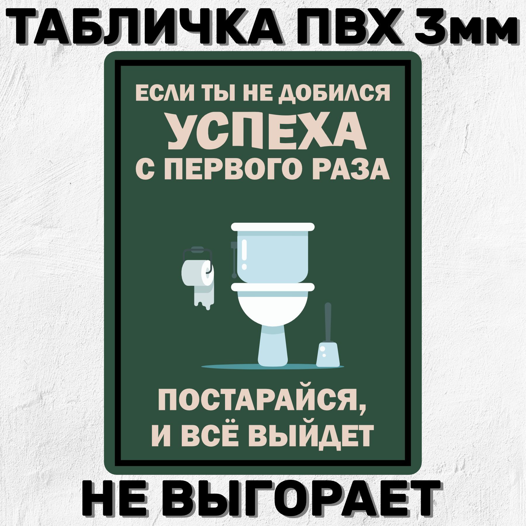 Табличка Прикольная на дверь туалета с надписью Если ты не добился успеха с  первого раза постарайся, и всё выйдет 20х15 см, 20 см, 15 см - купить в  интернет-магазине OZON по выгодной цене (915075042)