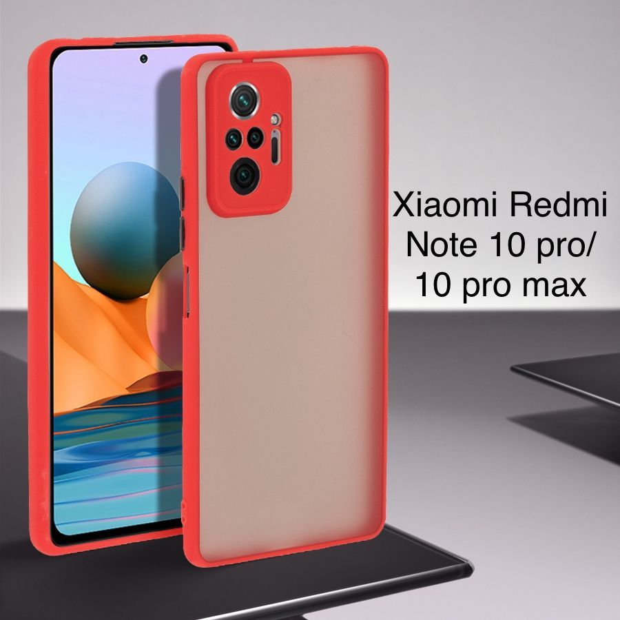 Чехол для Xiaomi Redmi Note 10 Pro Max / Xiaomi Redmi Note 10 Pro (нот 10  про макс / нот 10 про), красный, прозрачный, защита камеры - купить с  доставкой по выгодным ценам в интернет-магазине OZON (1001540226)