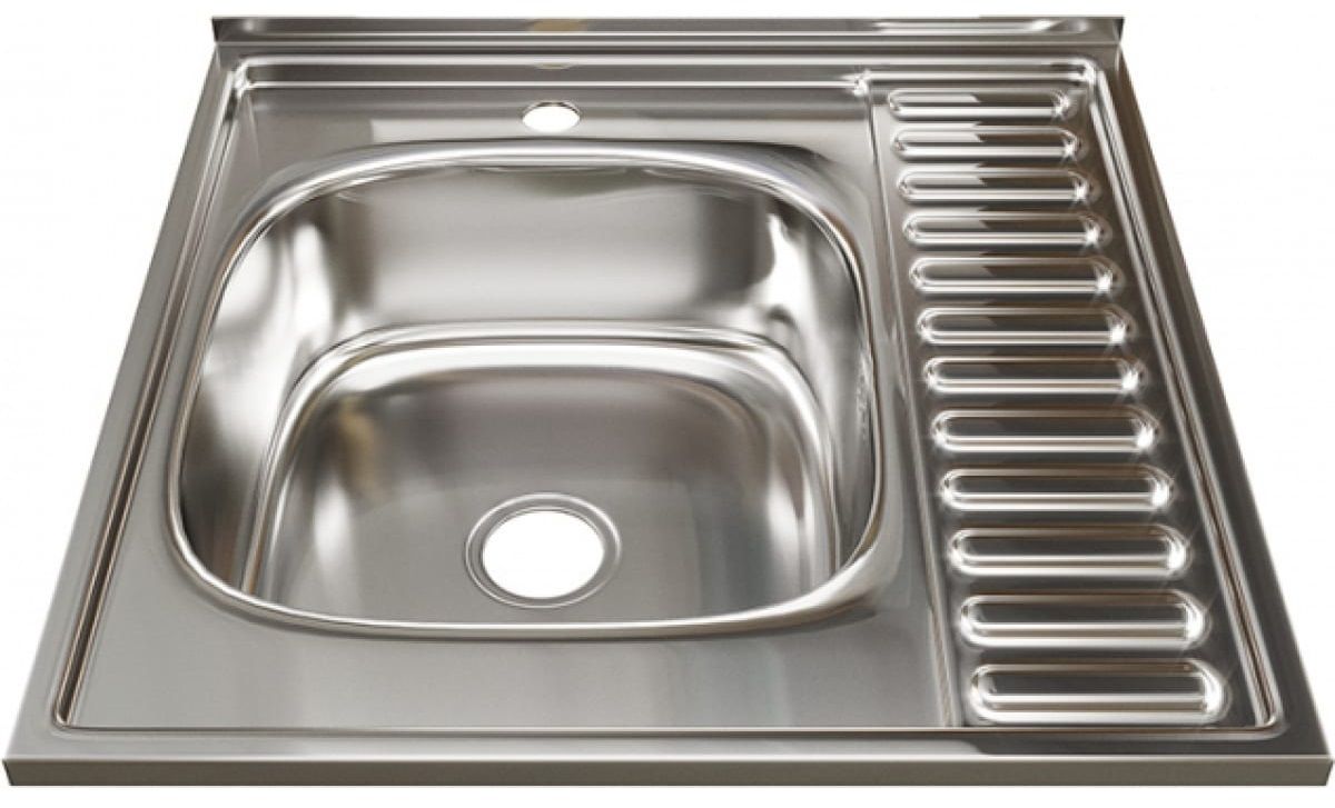 Накладная кухонная мойка Mixline 60х60 (0.8) 3 1/2 левая 60х60см нержавеющая сталь
