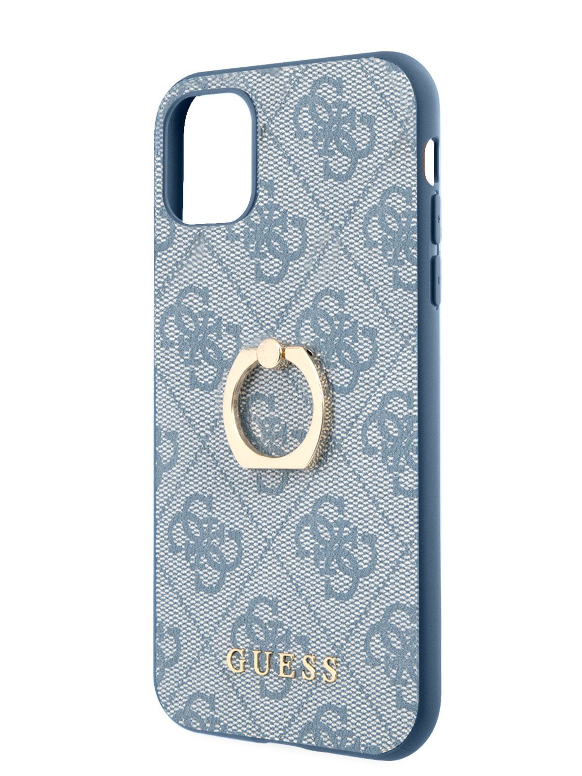 Чехол Guess PU leather + Ring на iPhone 11 / для Айфон 11 из экокожи, с  защитой камеры, с кольцом держателем, с принтом 4G, синий - купить с  доставкой по выгодным ценам в интернет-магазине OZON (1051119370)