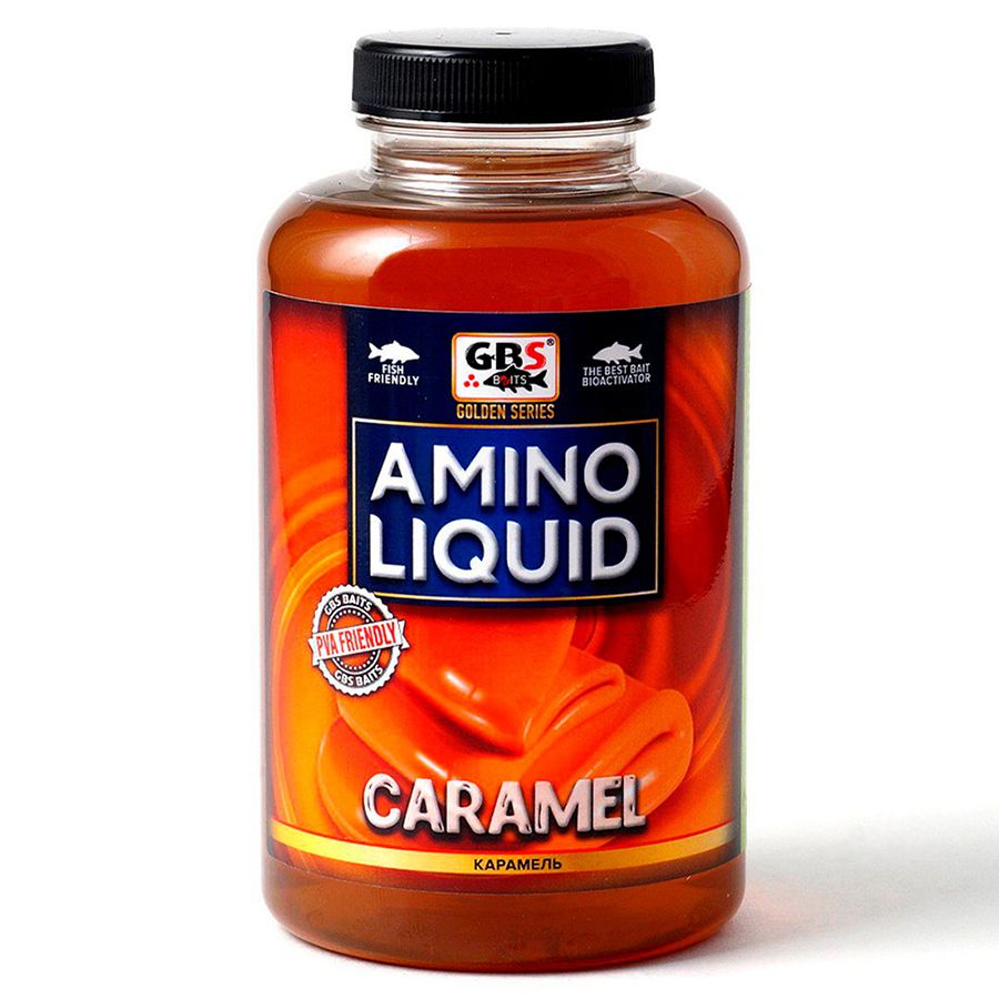 Ликвид GBS Amino Liquid 500 мл Карамель / Прикормка для рыбалки / Ароматизатор рыболовный