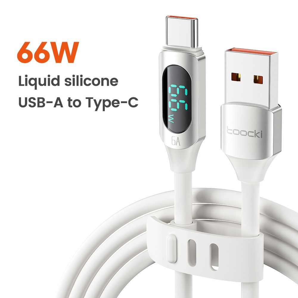 ToockiКабельдлямобильныхустройствUSBType-C/USB2.0Type-A,1м,белый