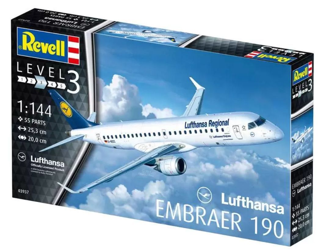 Сборная модель Revell 03883 Самолет Embraer 190 Lufthansa New Livery, 1:144  - купить с доставкой по выгодным ценам в интернет-магазине OZON (1095294372)