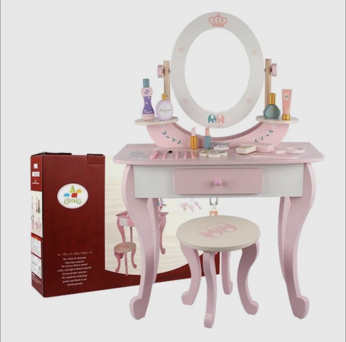 туалетный столик для девочки с зеркалом деревянный