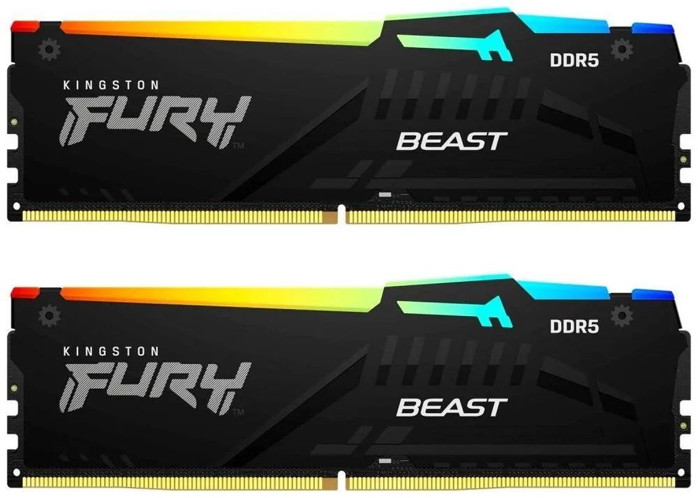 Kingston Fury Оперативная память Beast Black AMD RGB DDR5 5200 МГц 2x8 ГБ (KF552C36BBEAK2-16)