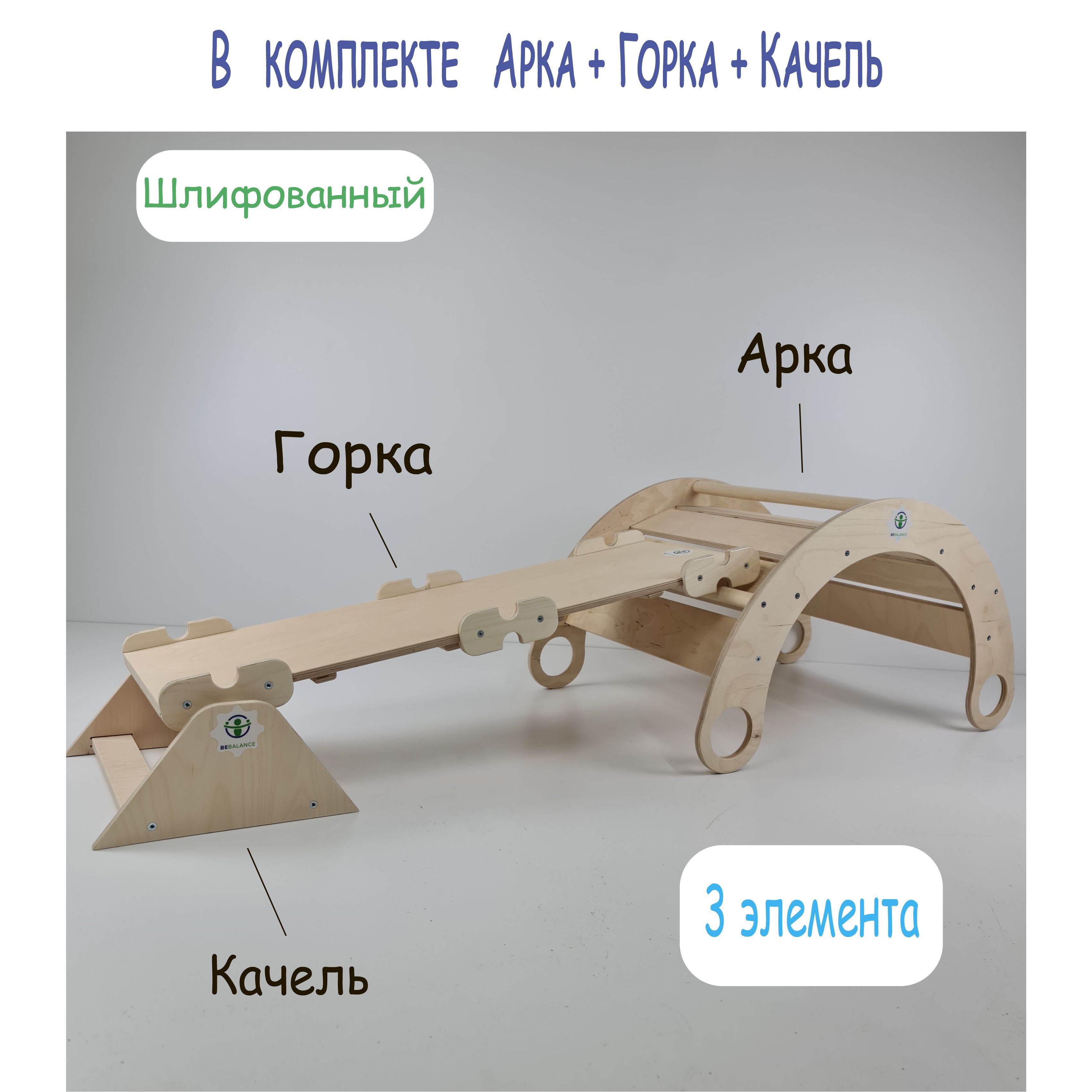 Арка с Горкой Пиклера и Качель шлифованные - купить с доставкой по выгодным  ценам в интернет-магазине OZON (802825584)