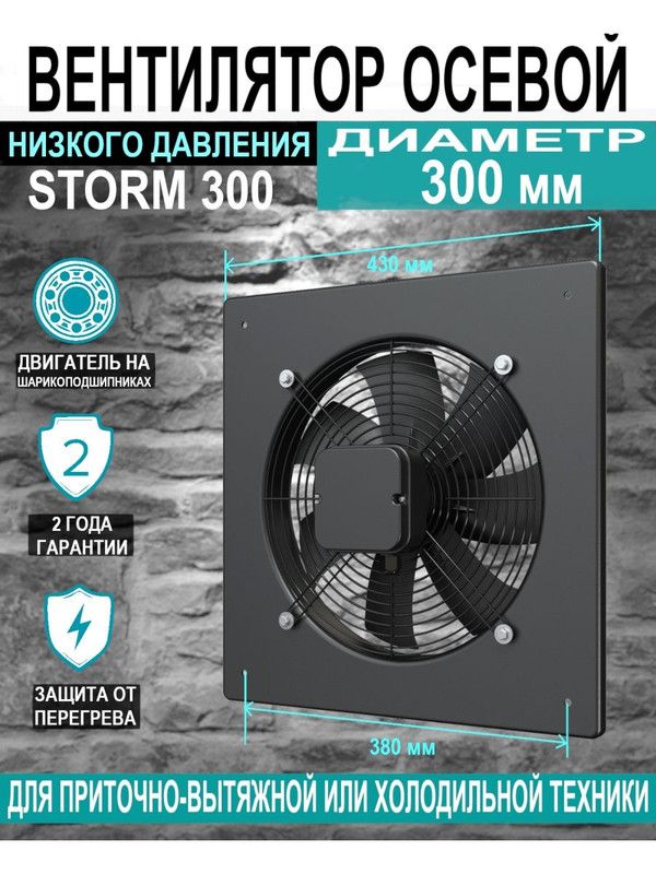 Вентилятор накладной STORM D300 2полюс ERA PRO