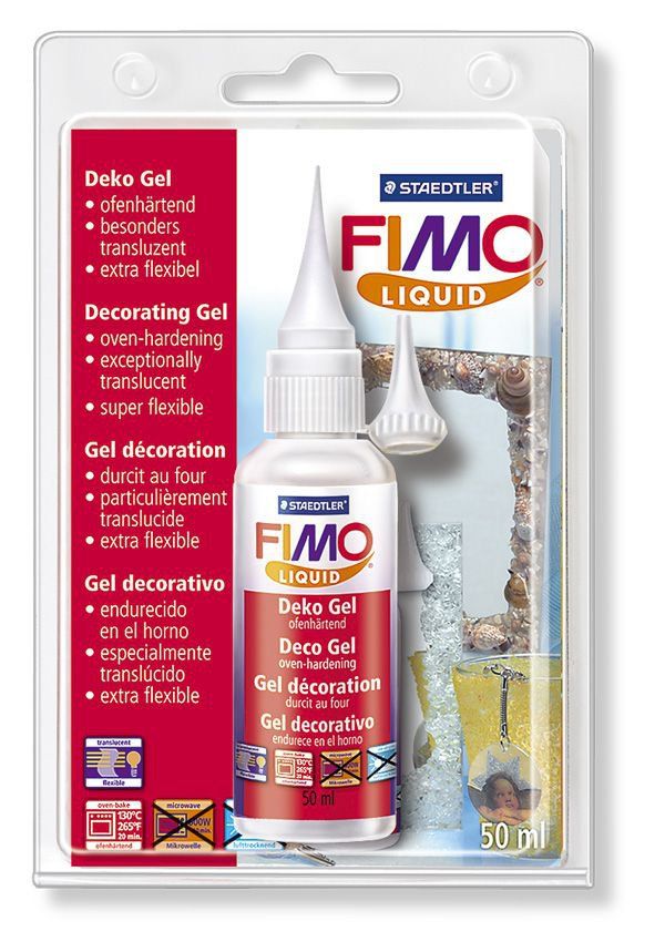 Декоративный гель FIMO Liquid, жидкий, запекаемый в печке, прозрачный, 50 мл (FIMO8051-00 BK)