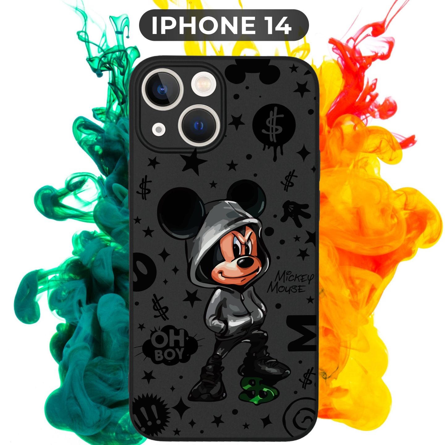 Силиконовый,защитный чехол с рисунком Mickey Mouse/Микки Маус на Apple  IPhone 14 / Айфон 14 - купить с доставкой по выгодным ценам в  интернет-магазине OZON (780634037)