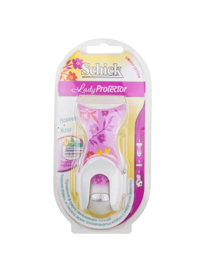 Schick Protector LADY, бритва женская многоразовая с плавающей головкой, прорезиненной ручкой + 1 сменная кассета