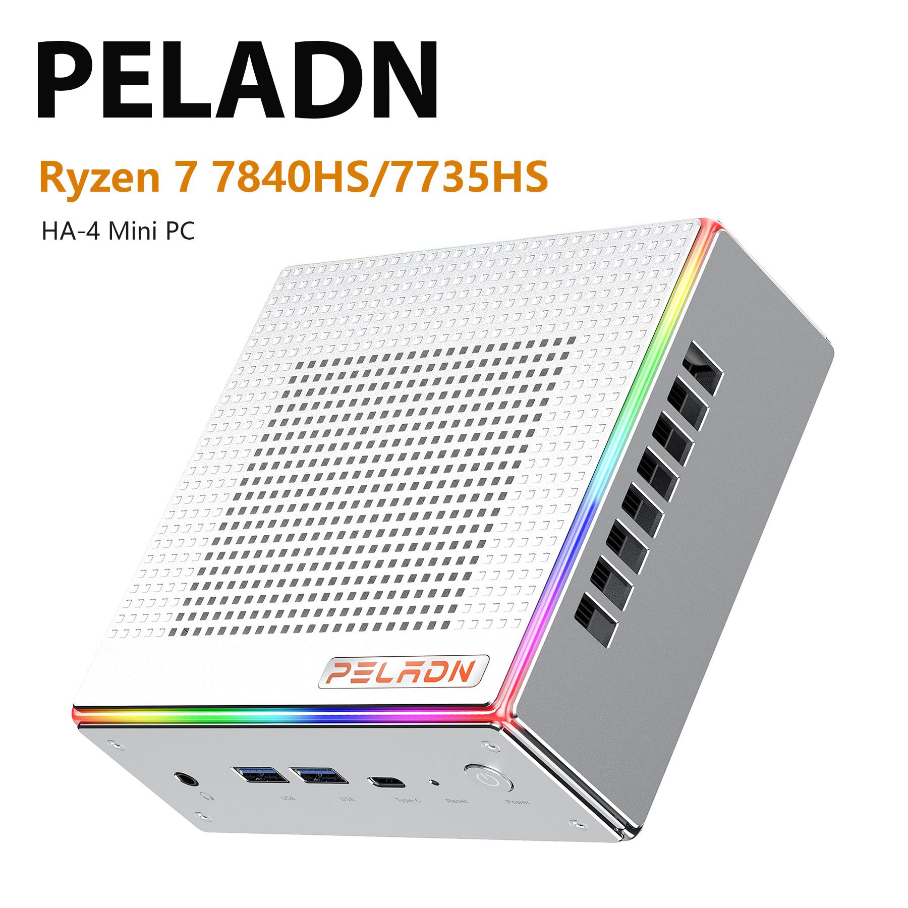 PELADNМини-ПКHA4(AMDRyzen77840HS,RAM16ГБ,SSD512ГБ,AMDRadeon780M,Windows11Pro)