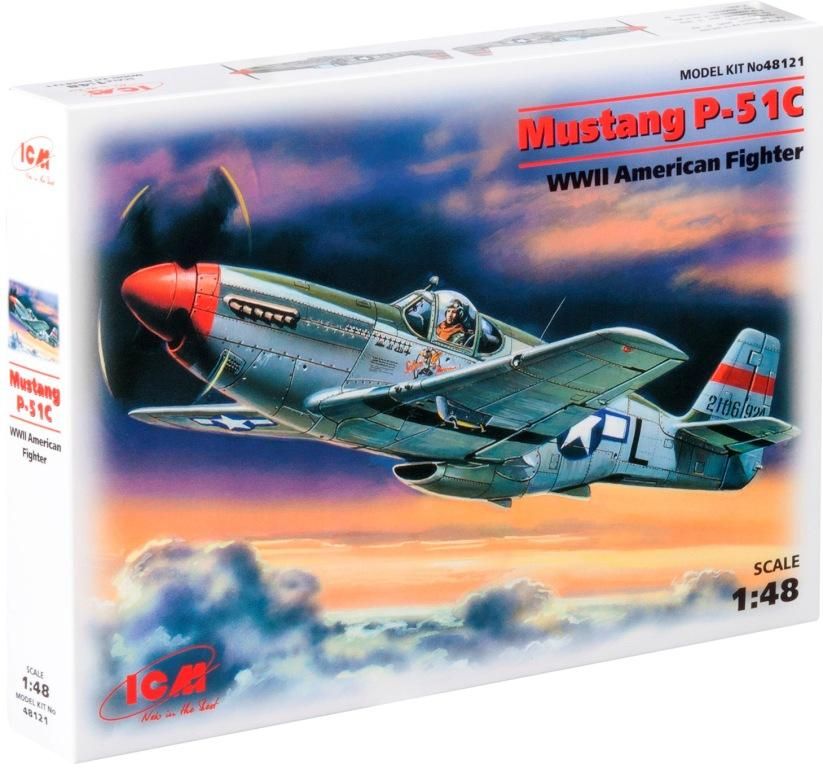 Сборная модель Истребитель Мустанг P-51 C (1/48) 48121 ICM