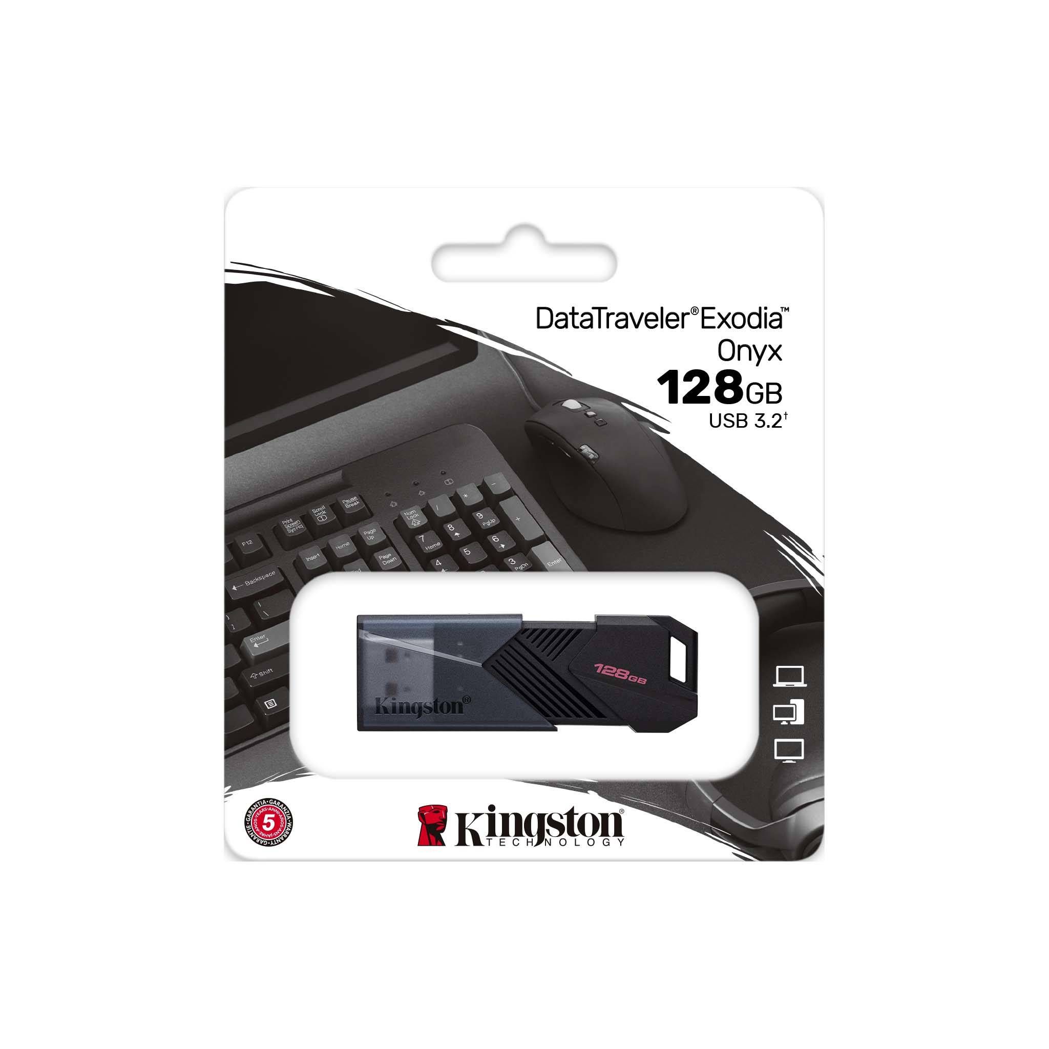 USB Флешка Flash Drive Kingston 128Gb DataTraveler Exodia Onyx  (DTXON/128GB), USB3.0, матово-черный