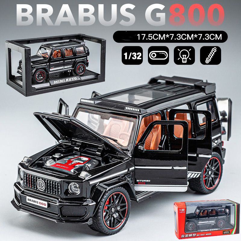 МашинкаметаллическаяMercedes-BenzG800Brabus1:32,Коллекционнаямодельмашиныдлявзрослых,Игрушечныйавтомобильсзвуковымиисветовымиэффектамидлядетей