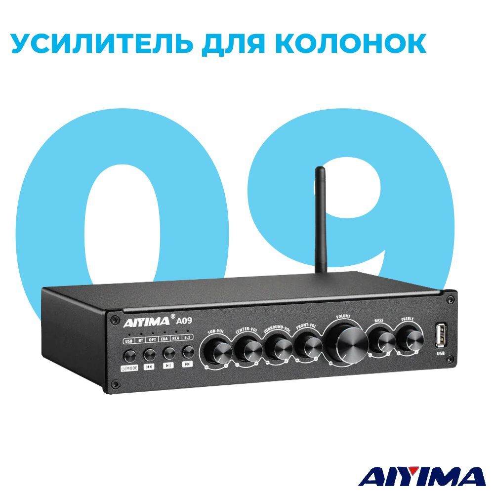 Усилитель для колонок AIYIMA A09 с блоком питания 24В/4.5А