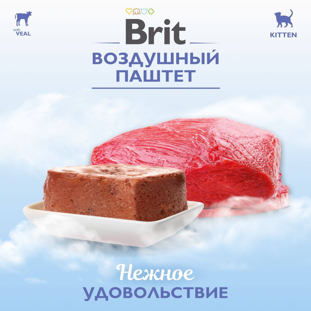 Brit Воздушный паштет Телятина для котят, 100 г x 14 шт, 5060870 - купить с  доставкой по выгодным ценам в интернет-магазине OZON (855362174)