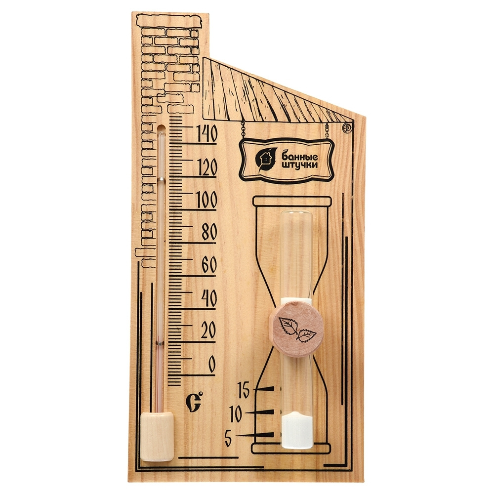 Термометр с песочными часами 27,8х14х5,3 см для бани и сауны Банные Штучки 18036  #1