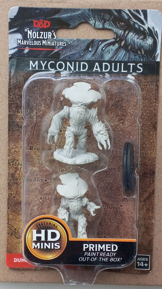 Взрослый миконид (Myconid Adult). Набор из 2 грунтованных фигурок для настольных игр WizKids. ДнД / Dungeons #1