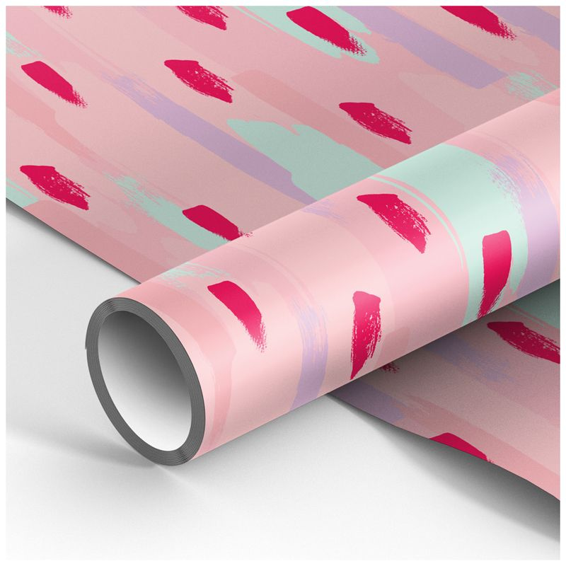 Упаковочная бумага для подарков 70x100 см MESHU Stylish pink, глянцевая  #1