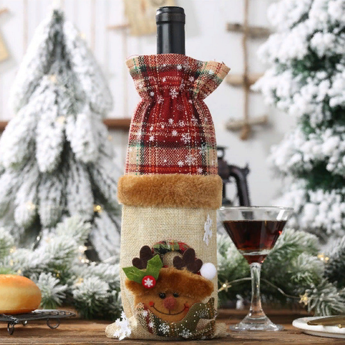 Новогодний Мешок Для Бутылки С Декором
