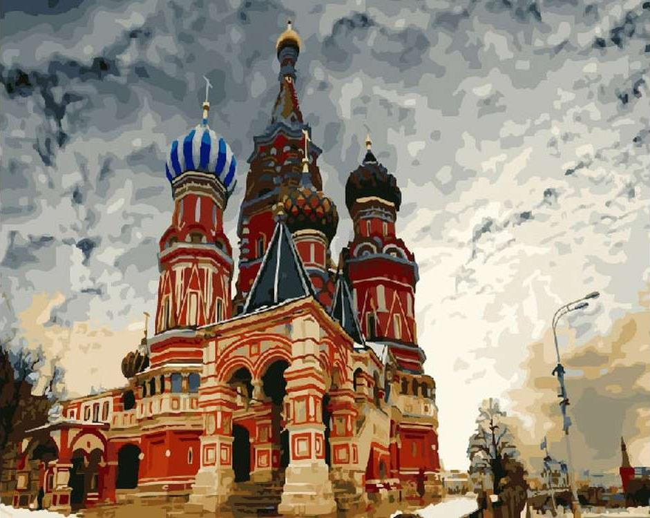 Картина по номерам ВанГогВоМне "Храм Василия Блаженного", 40x50см ...