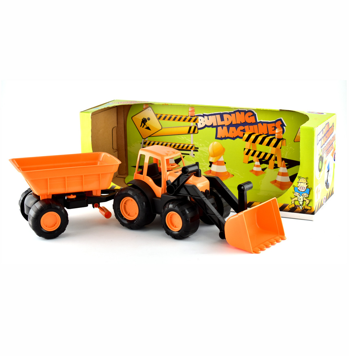 Трактор с ковшом и прицепом ACTIVE в коробке, Zebratoys — купить в ...