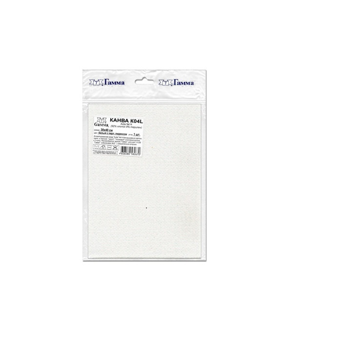 K03L Канва Аида ткань для вышивания Gamma №11 30 х 40 см белая с ...