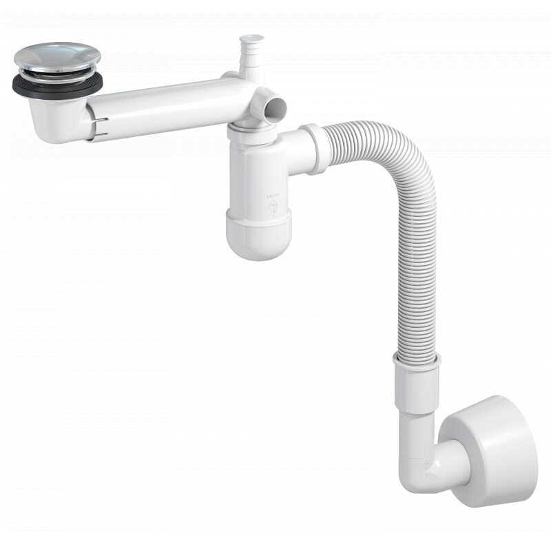 Сифон для умывальника Preloc телескопический,клик-клак хром пластик ...