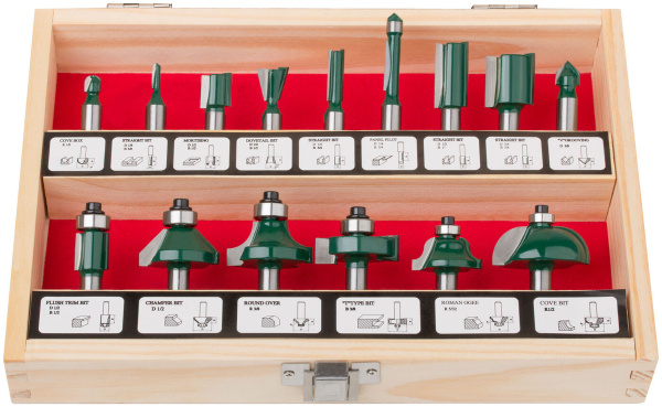 Фрезы кромочные по дереву для фасок 15 шт FIT 36579 купить на OZON по ...