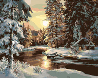 Картина по номерам Живопись по номерам "Зимний лес", 40x50 см. Спонсорские товары