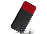 Защитный чехол MyPads для Samsung Galaxy M52 5G обтянутый качественной импортной кожей двухцветный дизайнерская разработка с прошивкой мужской женский черно-красный. Спонсорские товары