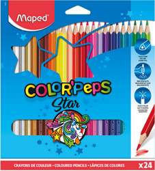 Карандаши цветные Maped Color'pers треугольные, в картонном футляре, 24 цвета