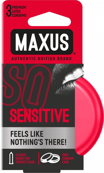 Ультратонкие презервативы в железном кейсе MAXUS Sensitive - 3 шт ...
