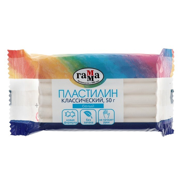 Пластилин 50 г, "Гамма" Классический, белый купить на OZON по низкой ...
