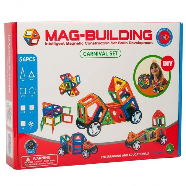 Mag-Building Магнитный Детский Развивающий Конструктор Mag-Building 56 ...