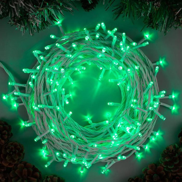 Гирлянда Luazon Lighting Нить, 20 м, 200 LED, свечение зеленое, 8 ...
