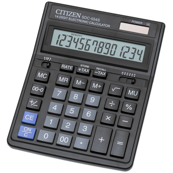 Калькулятор настольный ПОЛНОРАЗМЕРНЫЙ CITIZEN бухг. SDC-554S 14 разр ...