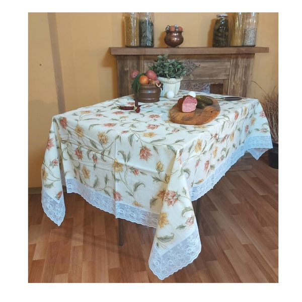Скатерть прямоугольная Meiwa F-123 152x228 cm BE/RE - купить в интернет ...